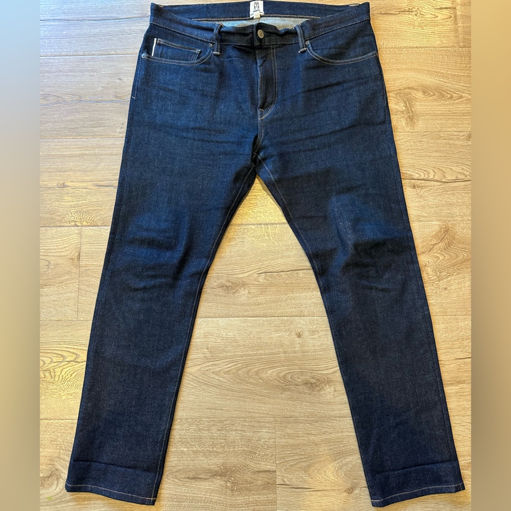 Hiroshi Kato the Needle Skinny Indigo Raw Selvedge Jeans 10.5oz, Size 36x30